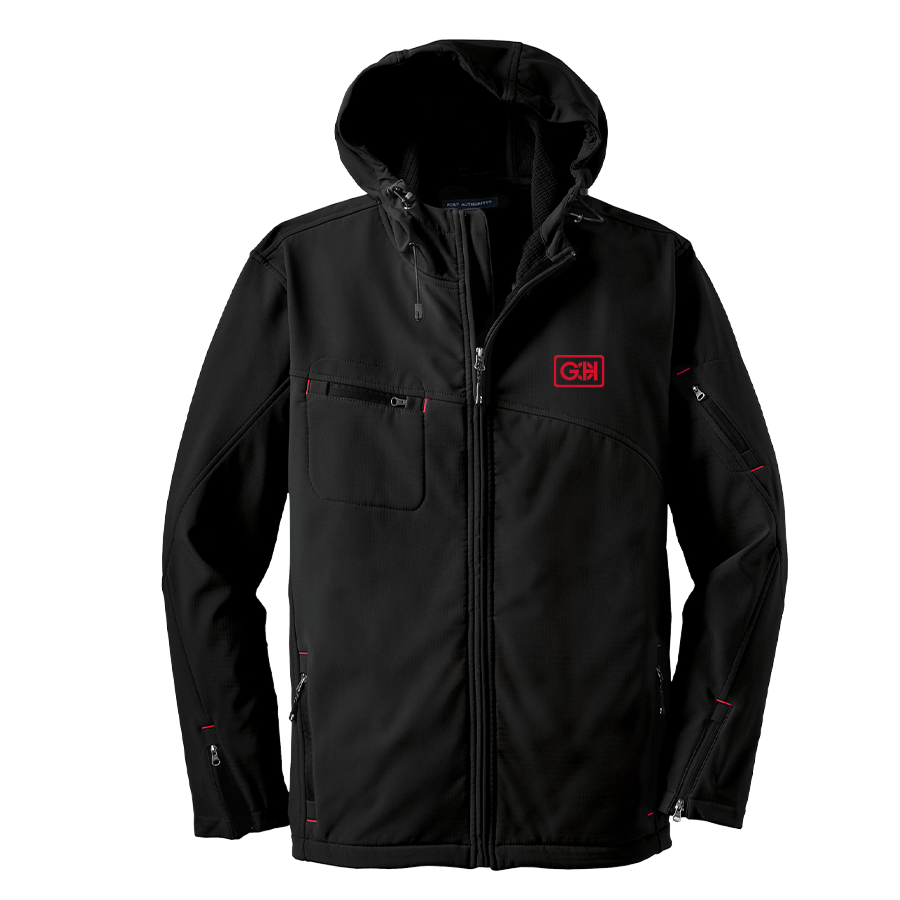 Port Authority Textured Hooded Soft Shell Jacket