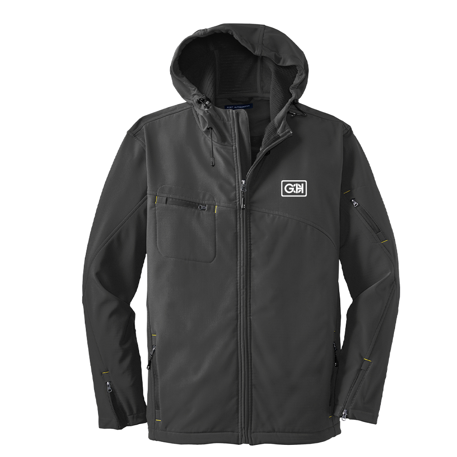 Port Authority Textured Hooded Soft Shell Jacket