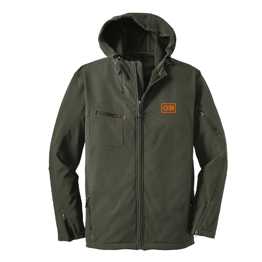 Port Authority Textured Hooded Soft Shell Jacket