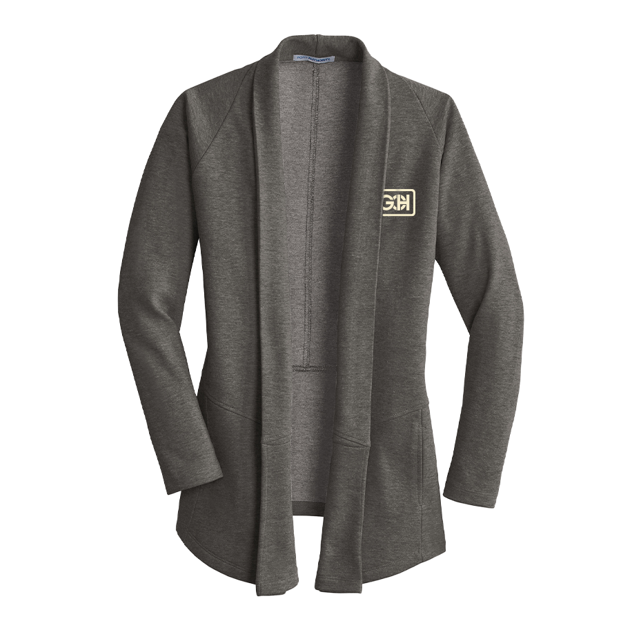 Charcoal Heather/Medium Heather Grey Port Authority Women's Interlock Cardigan