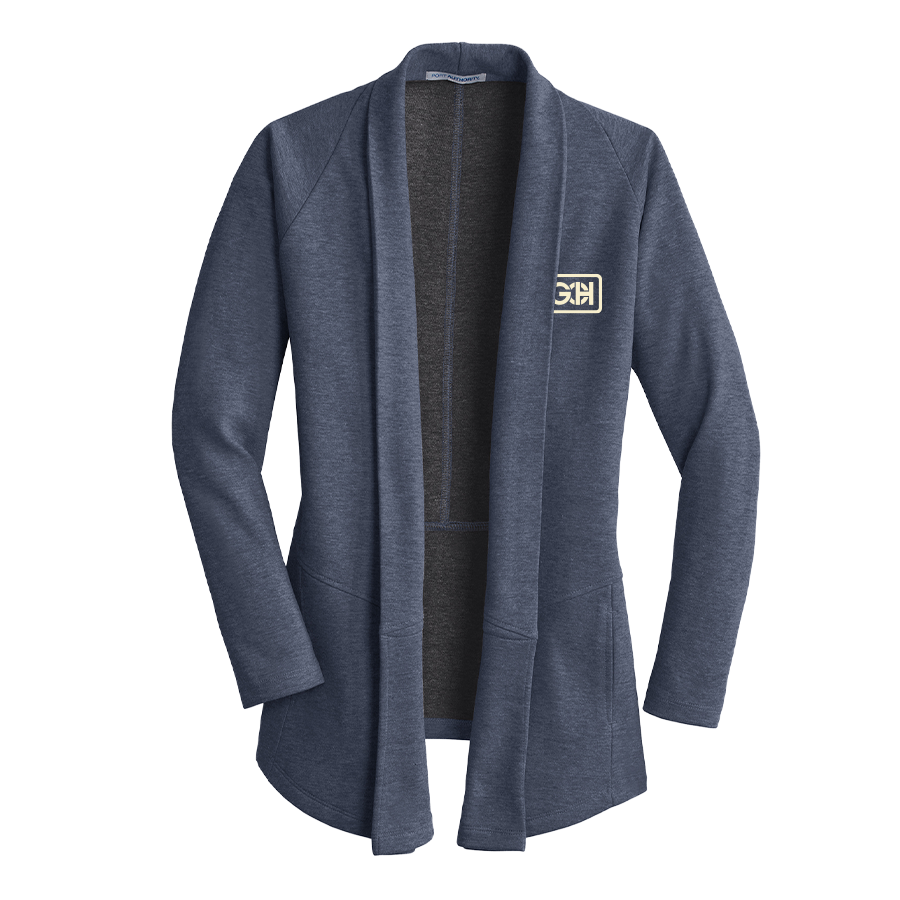Estate Blue/Charcoal Port Authority Women's Interlock Cardigan