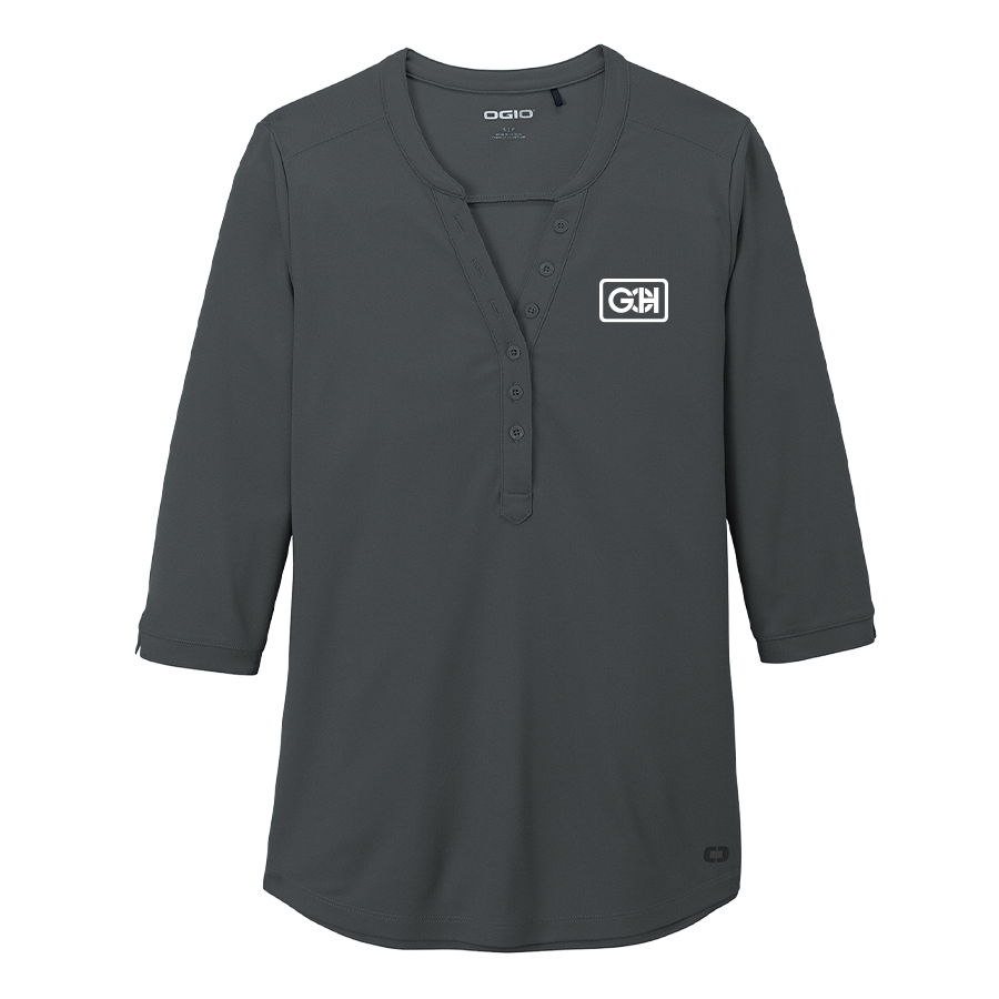 Diesel Grey Henley 3/4 Sleeve Shirt