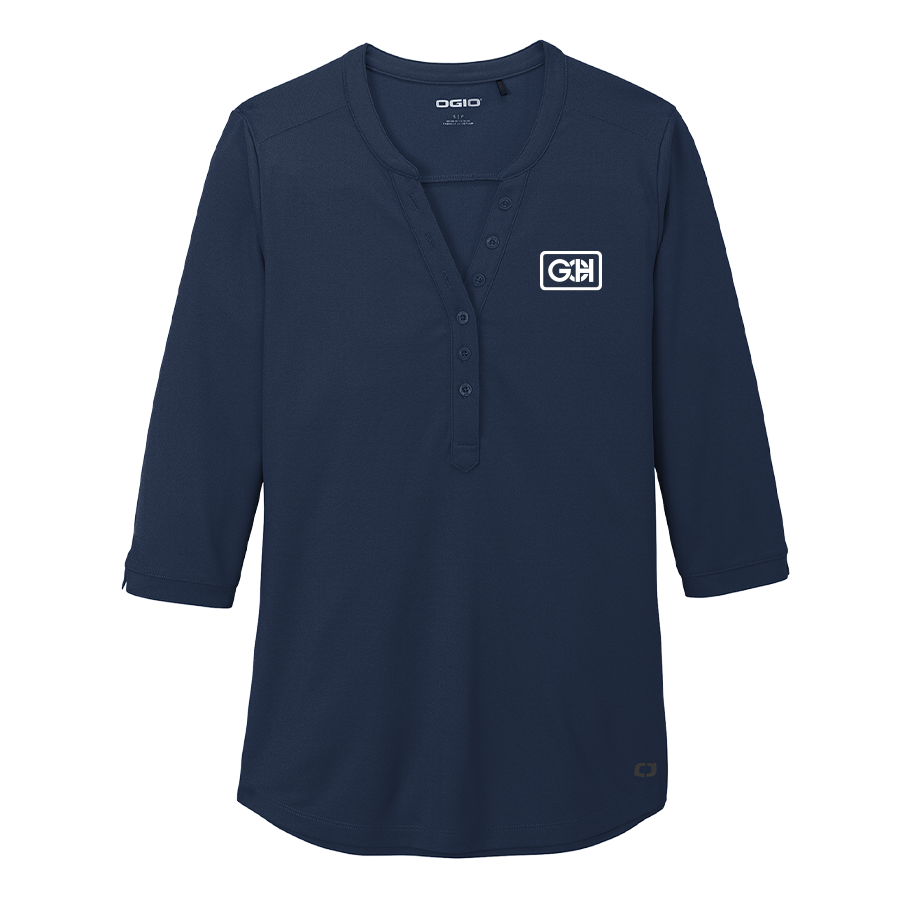 Navy Henley 3/4 Sleeve Shirt
