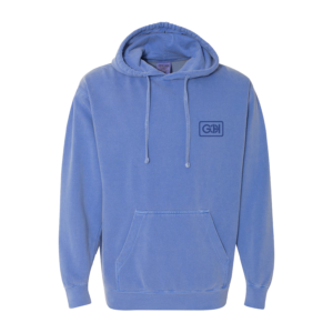 Comfort Colors Flo Blue Unisex Garment-Dyed Hooded Sweatshirt - Image 1