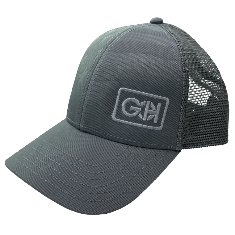 Graphite Debossed American Flag Mesh Back Cap